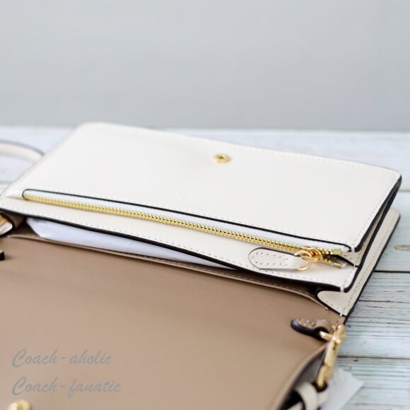 NWT Coach CU267 Anna Foldover Clutch Crossbody With Ladybug Floral Print - Picture 9 of 10